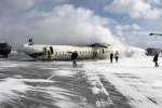 Delta aircraft, Delta aircraft, delta aircraft flips upside down on landing at toronto airport, Scene