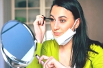 face masks, skin, how to wear makeup with a facemask, Lip color