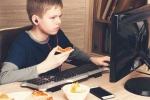 children eating junk food, children, more internet time soars junk food request by kids study, Autism