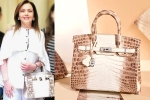 Nita Ambani's Crocodile Skin Handbag, nita ambani's bag cost, nita ambani s crocodile skin handbag worth rs 2 6 cr studded with 240 diamonds goes viral, Karisma kapoor