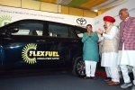 Toyota innovations, MPV Innova HyCross, world s first flex fuel ethanol powered car launched in india, Mirai