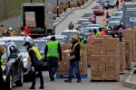 LA, covid-19, food bank drive through in la and pennsylvania overrun by hundreds of unemployed americans, Food bank