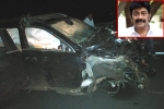 Rajasekhar car, Rajasekhar, rajasekhar meets with a road accident, Mercedes benz